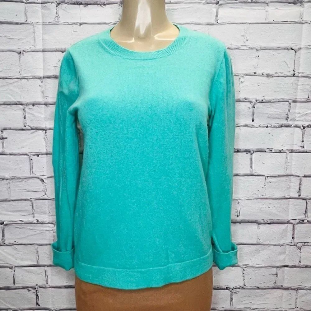 J. Crew Womens Blue Long Sleeves Crew Neck Pullover Sweater Size Medium